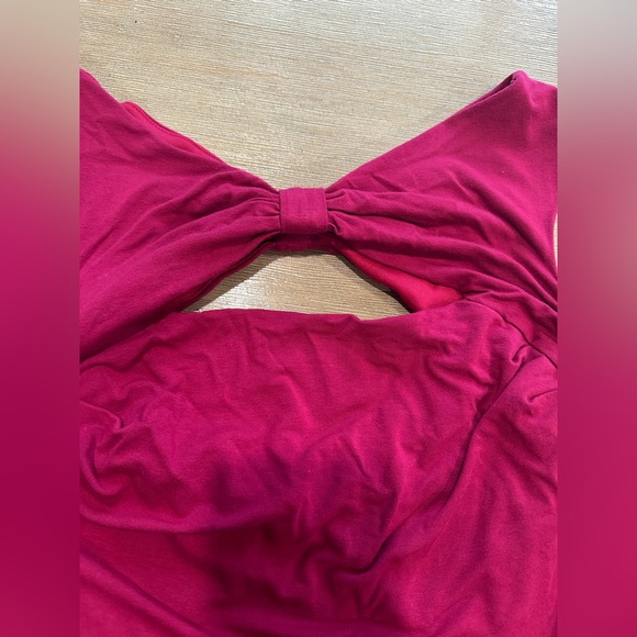 Betsey Johnson Backless Dress in Vibrant Magenta size 6 cotton stretch - Picture 3 of 7